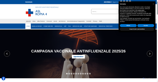 Security scan screenshot of https://www.aslroma4.it/