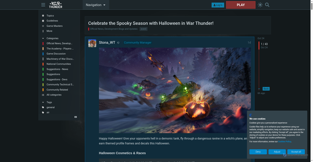 Security scan screenshot of https://forum.warthunder.com/t/celebrate-the-spooky-season-with-halloween-in-war-thunder/277965?page=2