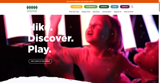 Security scan screenshot of https://www.cincynature.org/