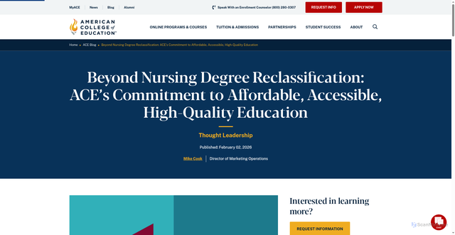 Security scan screenshot of https://ace.edu/blog/beyond-nursing-degree-reclassification-ace-commitment/