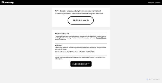 Security scan screenshot of https://bloom.bg