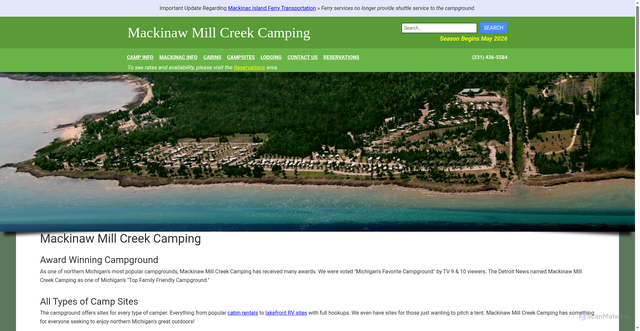 Security scan screenshot of https://www.campmackinaw.com/