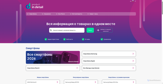 Security scan screenshot of https://www.productindetail.ru