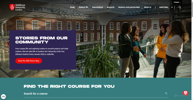 Security scan screenshot of https://www.mdx.ac.uk/