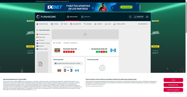 Security scan screenshot of https://www.flashscore.cl/h2h/voleibol/surinam-ril7hKol/guatemala-hYhkGfcC/