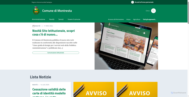 Security scan screenshot of https://comune.montresta.or.it/