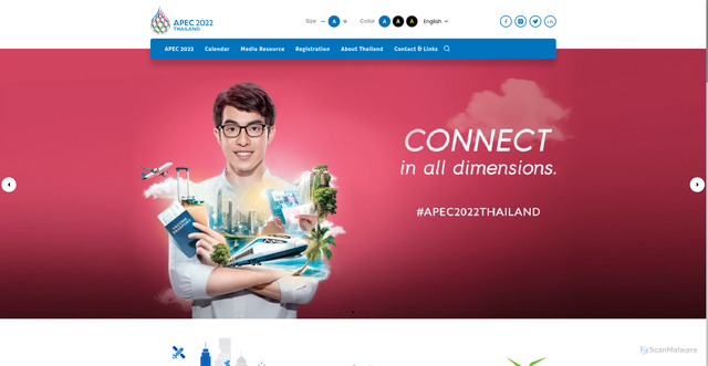 Security scan screenshot of https://www.apec2022.go.th/