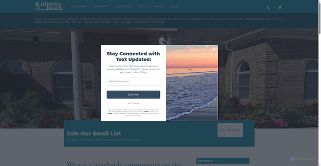 Security scan screenshot of https://www.atlanticbeachny.gov/