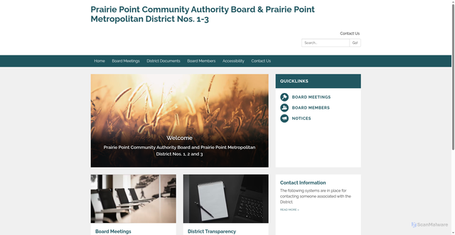 Security scan screenshot of https://www.prairiepointmdsco.gov/