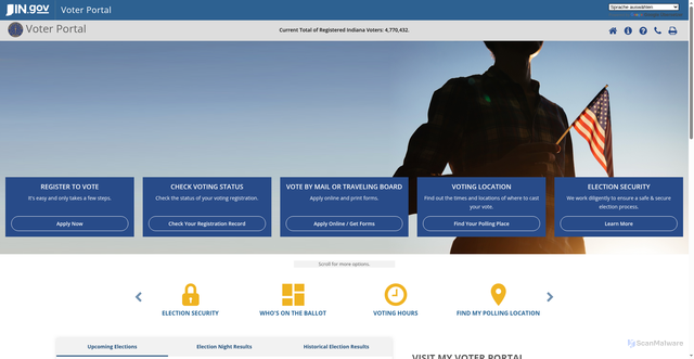 Security scan screenshot of https://indianavoters.in.gov/