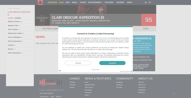 Security scan screenshot of https://www.keengamer.com/games/clair-obscur-expedition-33/news/