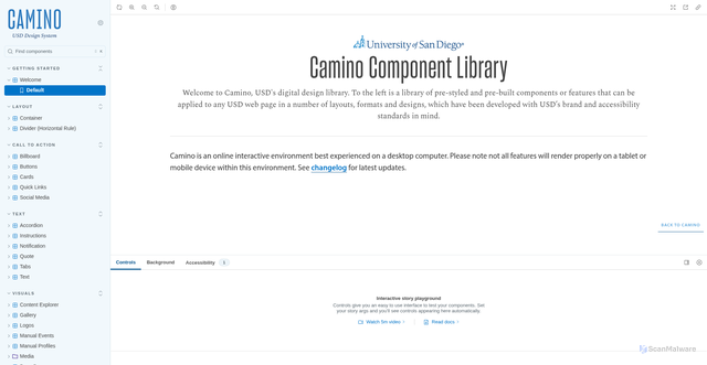 Security scan screenshot of https://camino.sandiego.edu