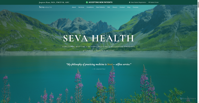 Security scan screenshot of http://www.sevahealthmd.com/
