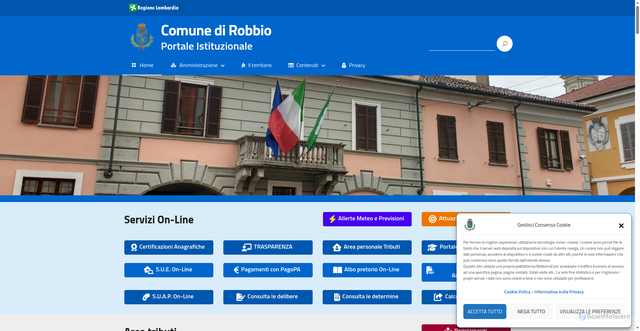 Security scan screenshot of https://www.comune.robbio.pv.it/