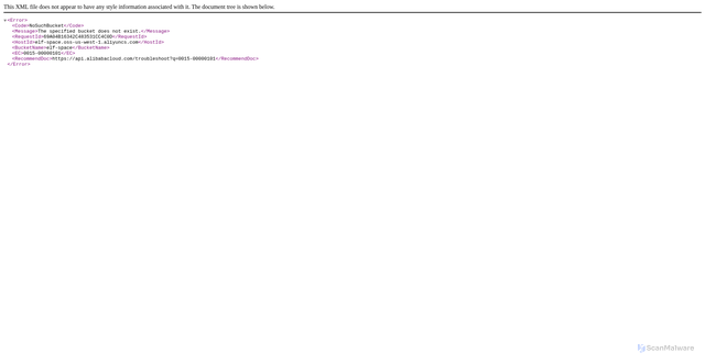 Security scan screenshot of https://elf-space.oss-us-west-1.aliyuncs.com