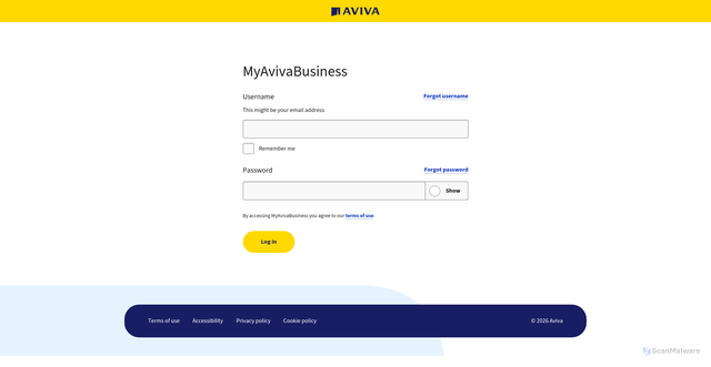 Security scan screenshot of https://mybusiness.aviva.co.uk