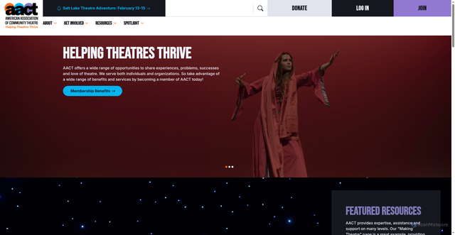 Security scan screenshot of https://aact.org/