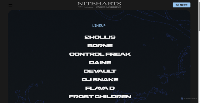 Security scan screenshot of https://www.niteharts.com/lineup