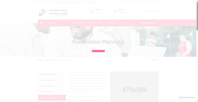 Security scan screenshot of http://intsecuritybn.com/succession-planning.html