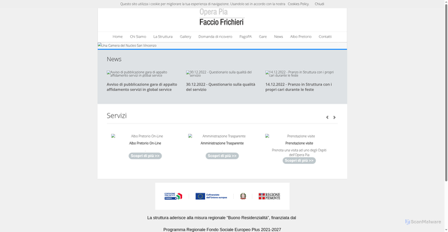 Security scan screenshot of https://www.operapiafacciofrichieri.it/