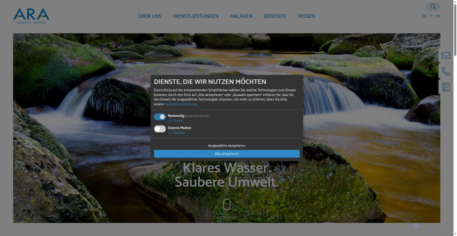 Security scan screenshot of https://www.arapustertal.it/de