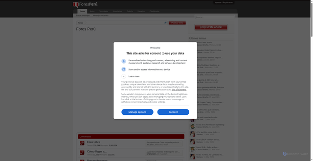 Security scan screenshot of https://forosperu.net