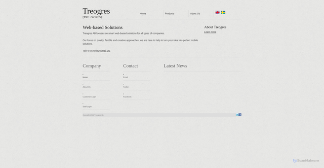 Security scan screenshot of https://treogres.se