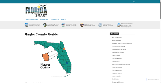 Security scan screenshot of https://www.floridasmart.com/local/counties/flagler