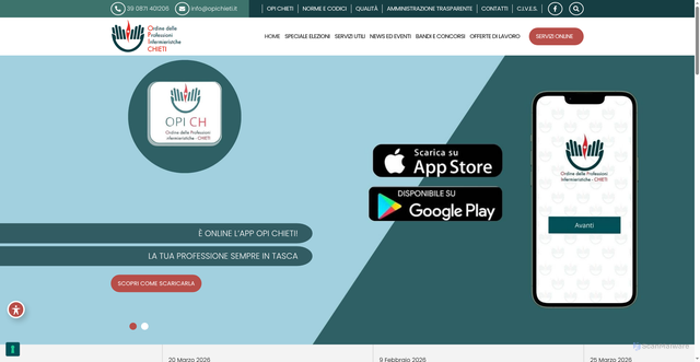 Security scan screenshot of https://www.opichieti.it