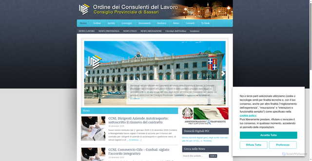 Security scan screenshot of https://www.consulentidellavorosassari.com/