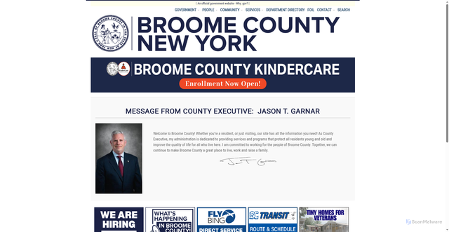Security scan screenshot of https://broomecountyny.gov