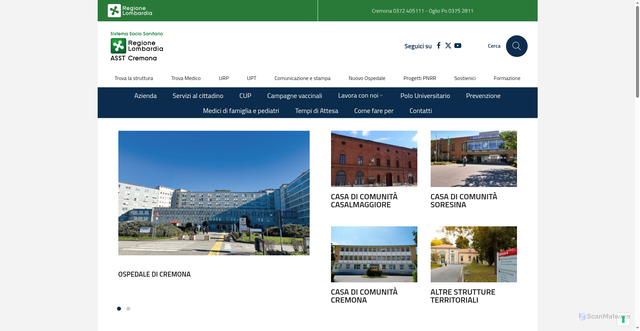 Security scan screenshot of https://www.asst-cremona.it