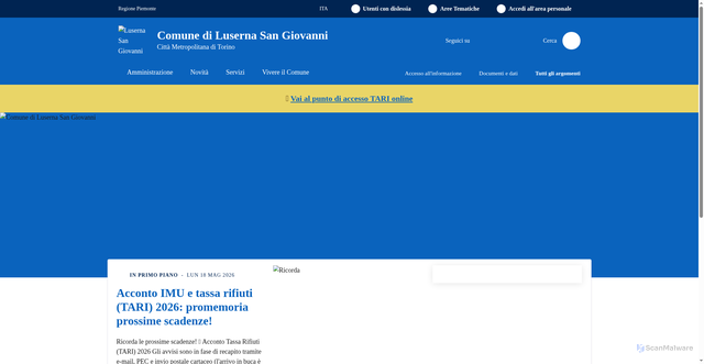 Security scan screenshot of https://www.comune.luserna.to.it