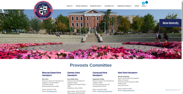 Security scan screenshot of https://iuc-ohio.org/committee-list/provosts-committee/