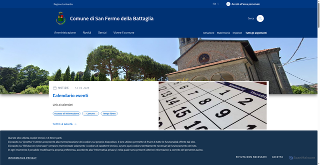 Security scan screenshot of https://www.comune.sanfermodellabattaglia.co.it/