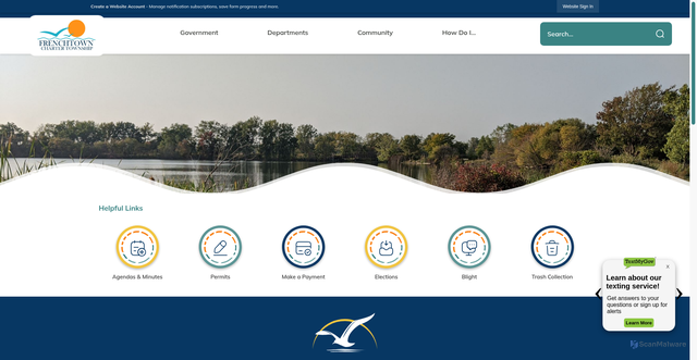 Security scan screenshot of https://frenchtownmi.gov/