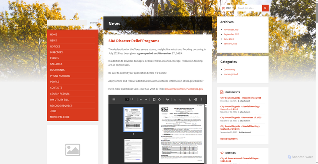 Security scan screenshot of https://sonoratexas.gov/