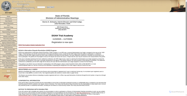 Security scan screenshot of https://www.fldoah.gov/ALJ/