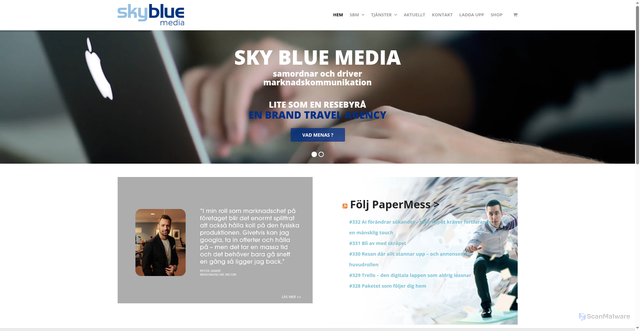 Security scan screenshot of https://skybluemedia.se