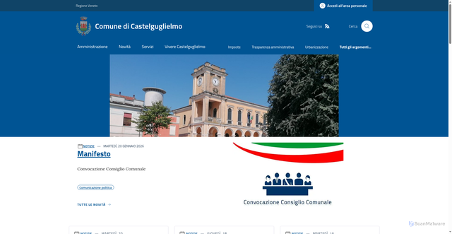 Security scan screenshot of https://www.comune.castelguglielmo.ro.it/