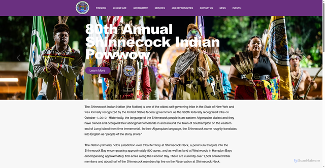 Security scan screenshot of https://www.shinnecock-nsn.gov/