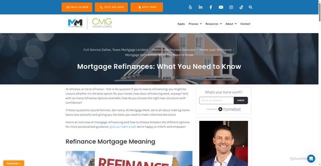 Security scan screenshot of https://mortgagemark.com/home-loan-process/refinance/types-of-mortgage-refinances/