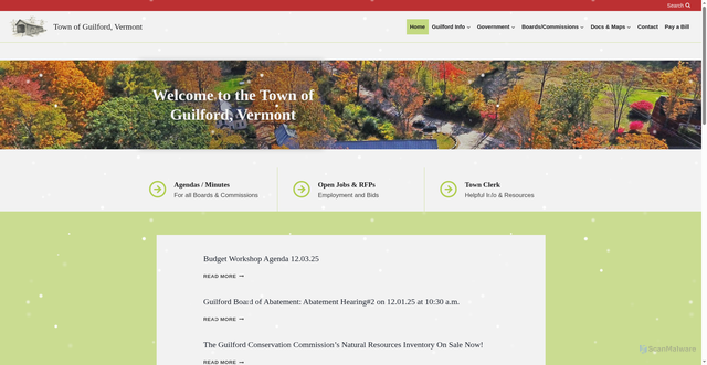 Security scan screenshot of https://guilfordvt.gov/