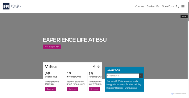 Security scan screenshot of https://www.bathspa.ac.uk//