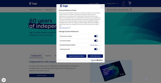 Security scan screenshot of https://studysites.sagepub.com