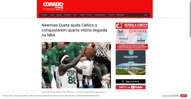 Security scan screenshot of https://www.correiodamanhacanada.com/neemias-queta-ajuda-celtics-a-conquistarem-quarta-vitoria-seguida-na-nba/