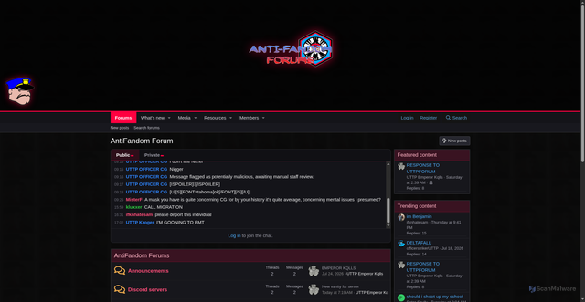 Security scan screenshot of https://antifandom.org