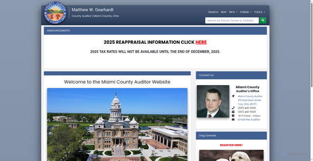 Security scan screenshot of https://www.miamicountyohioauditor.gov/