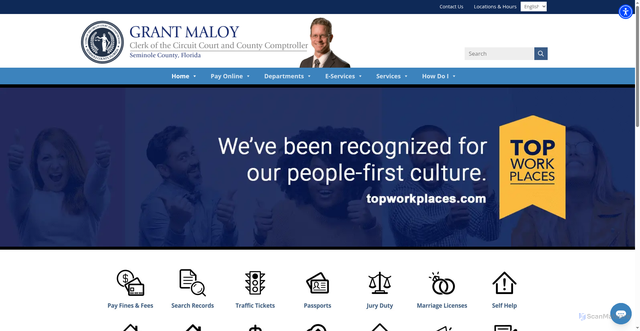 Security scan screenshot of http://www.seminoleclerkfl.gov/