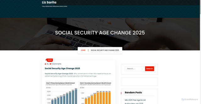 Security scan screenshot of https://ziavannamaria.pages.dev/ffcsztn-social-security-age-change-2025-photos-dlcwcpr/